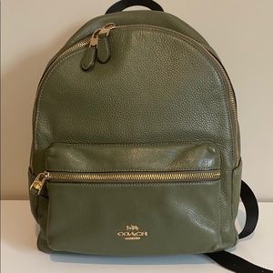 Coach medium backpack purse in olive color
